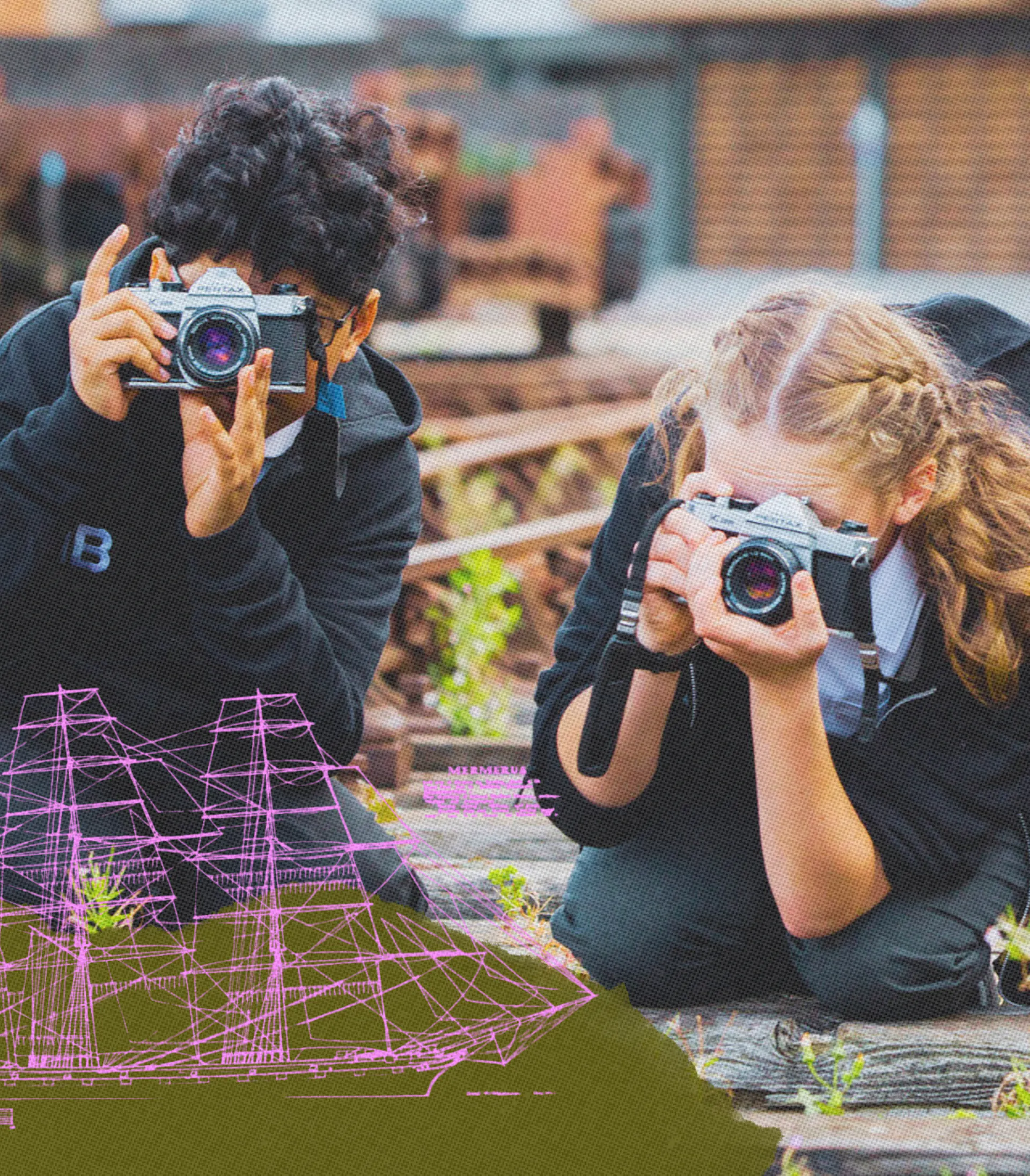 Three Future Brunel Students taking part in a STEM activity 