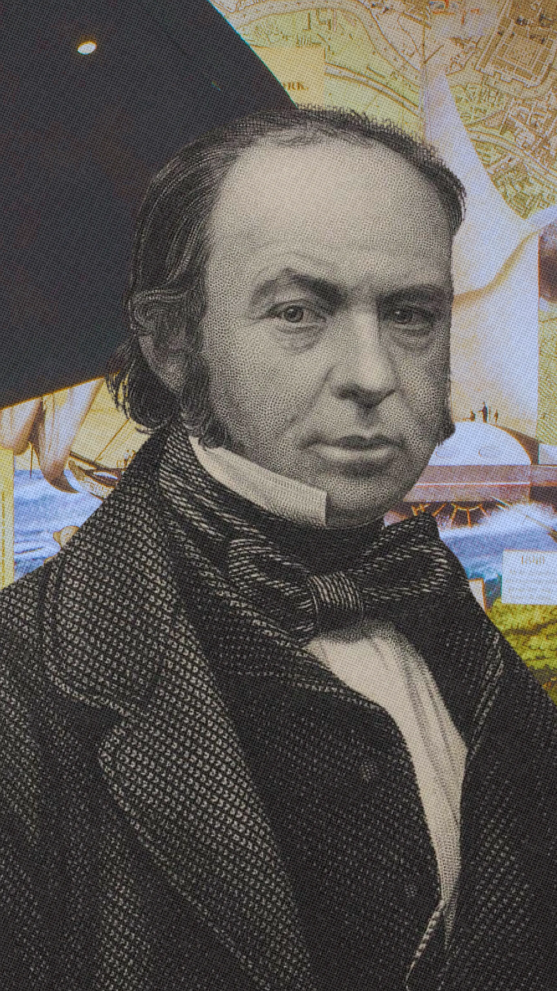 Brunel in front of a Brunel Collage