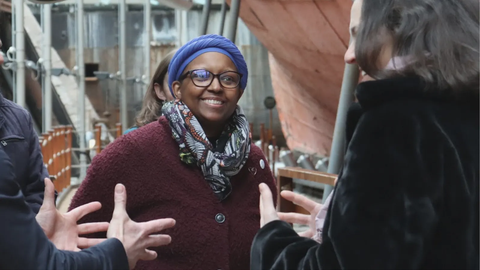 A visitor at Bristol Dockyards