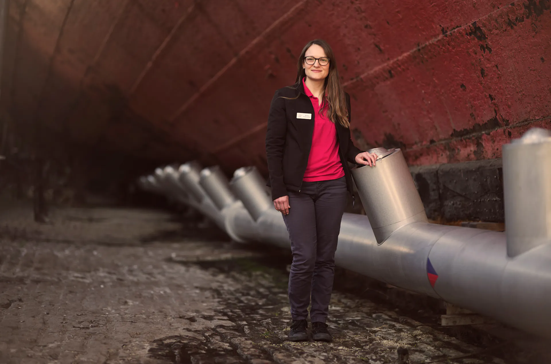 Conservation Engineer, Nicola in the Dry Dock
