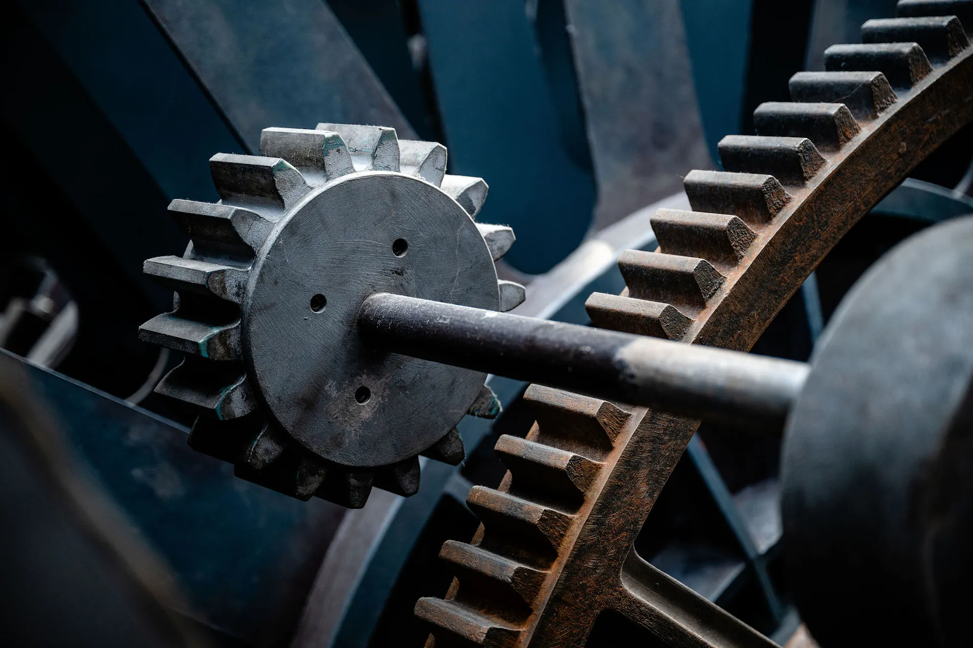 Close up of the gears in the Engine Room of the SS Great Britain