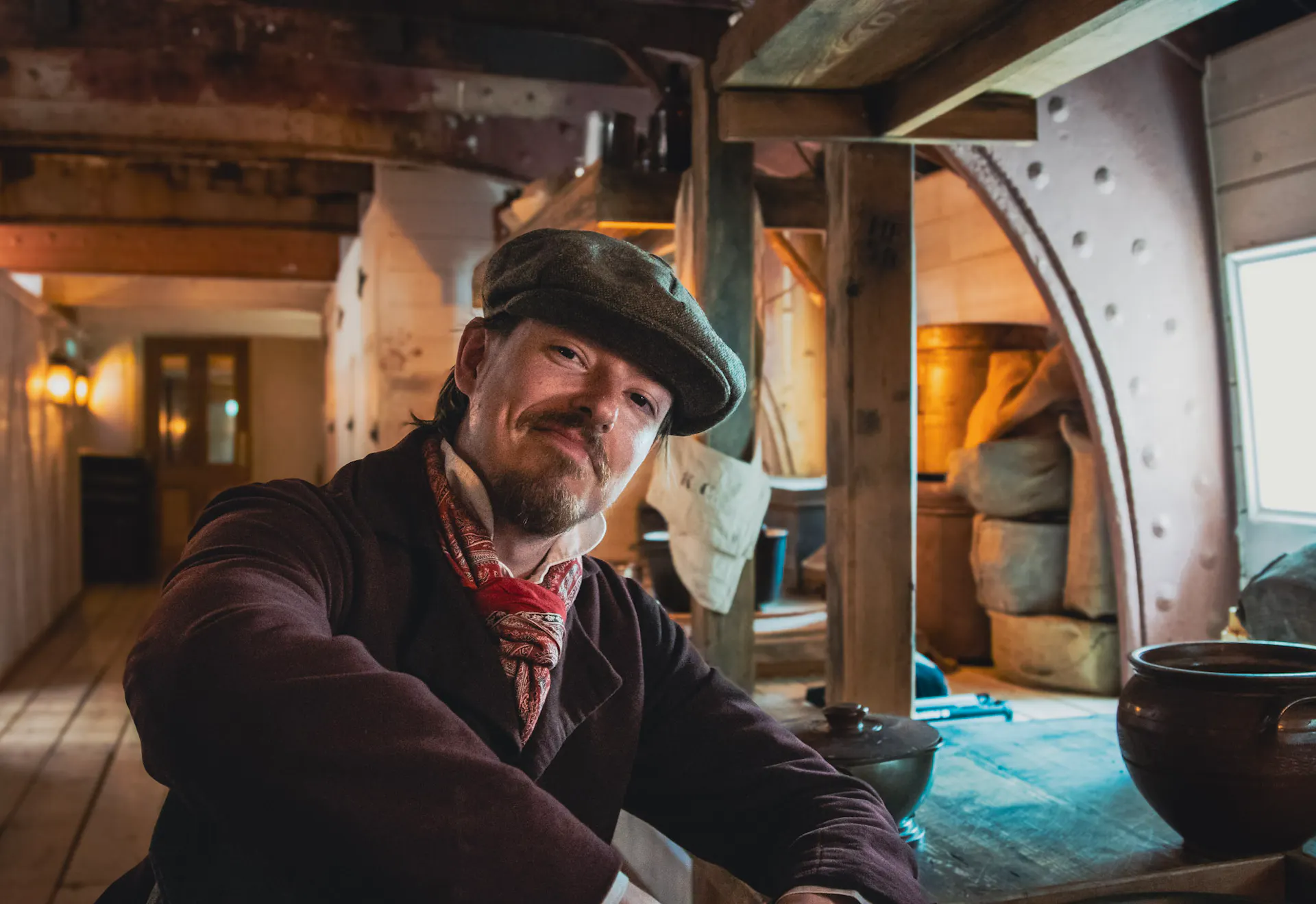 A steerage passenger of the ship at the mess table