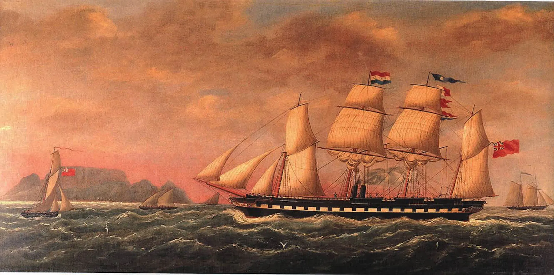 A painting of the SS Great Britain on her way to Australia.