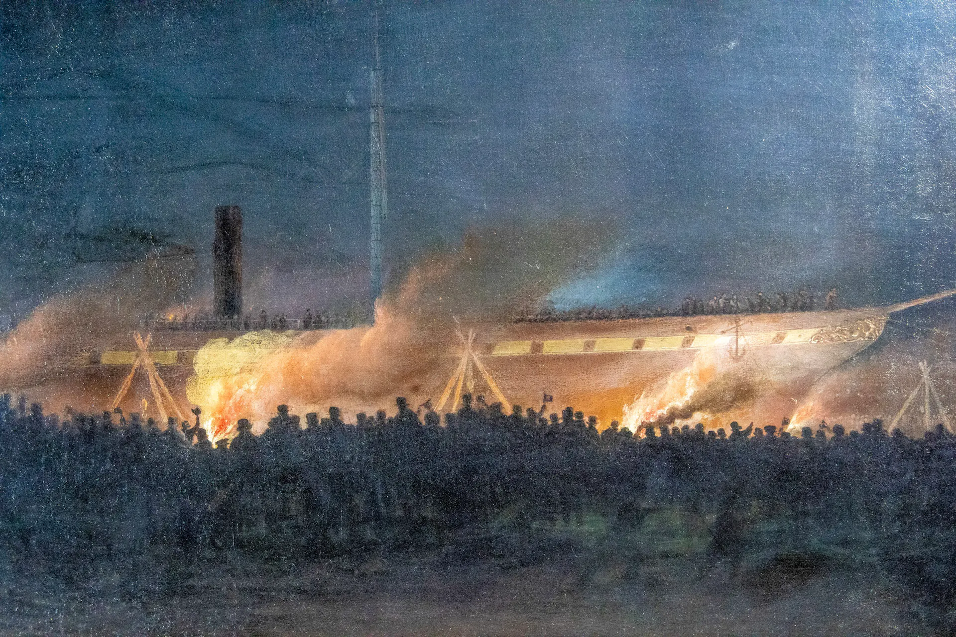 Historical painting showing the SS Great Britain