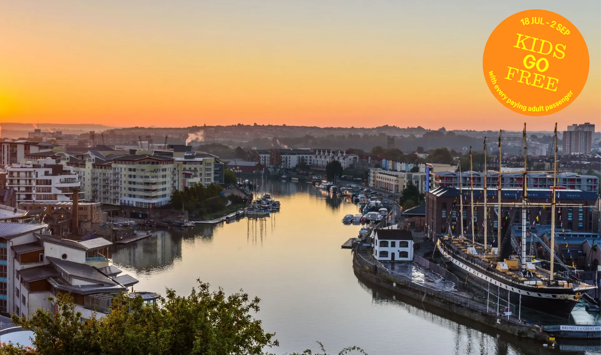 Sun set at Bristol Harbour 