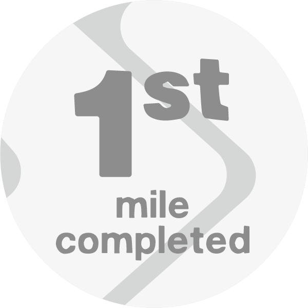 Badge you can earn when you complete your first mile