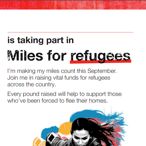 Snap shot of the Miles for Refugee's poster that is attached to the download button