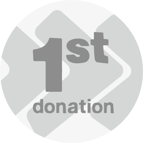 Badge you can earn by completing your first donation