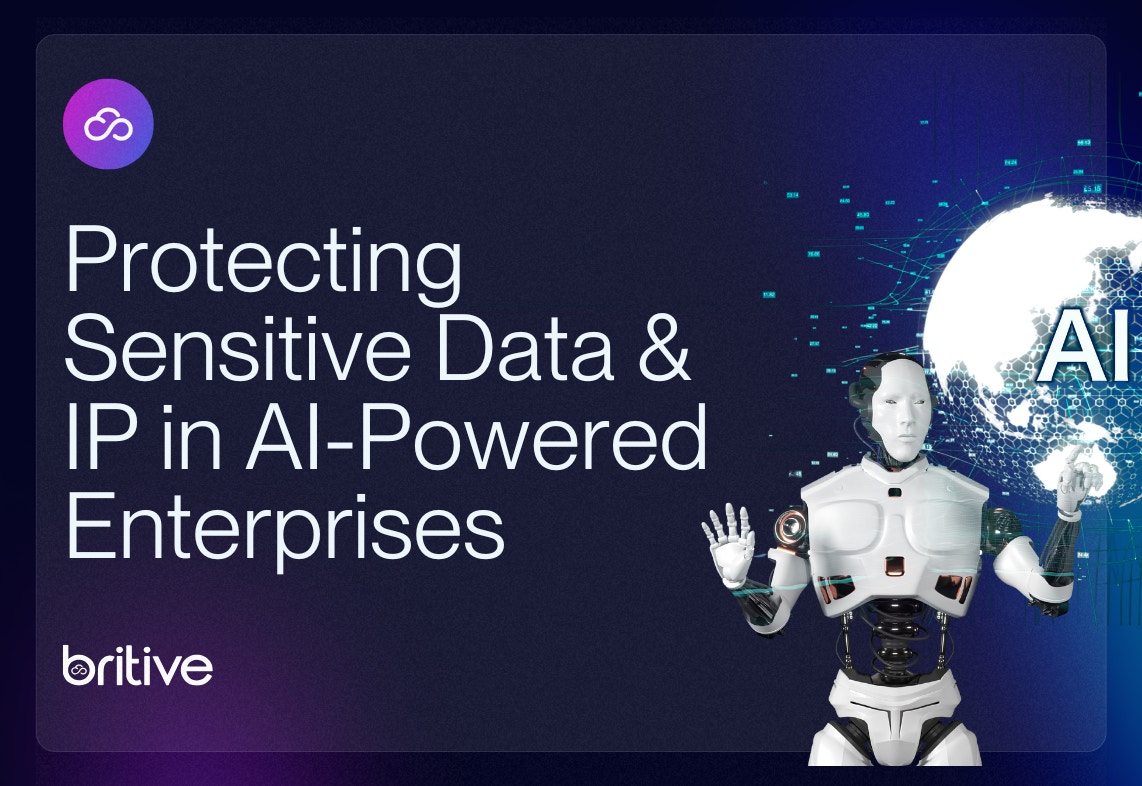 Illustration of data security and intellectual property protection in AI-powered enterprises, highlighting GenAI privacy challenges and solutions.