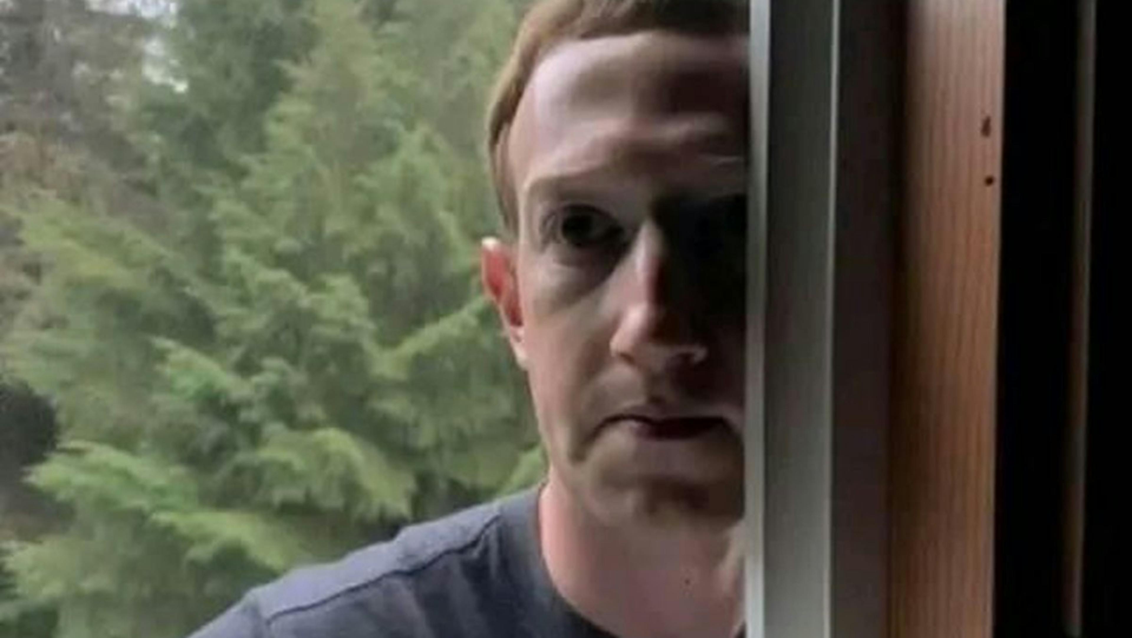 Meme do Mark Zuckerberg olhando do lado de fora da janela