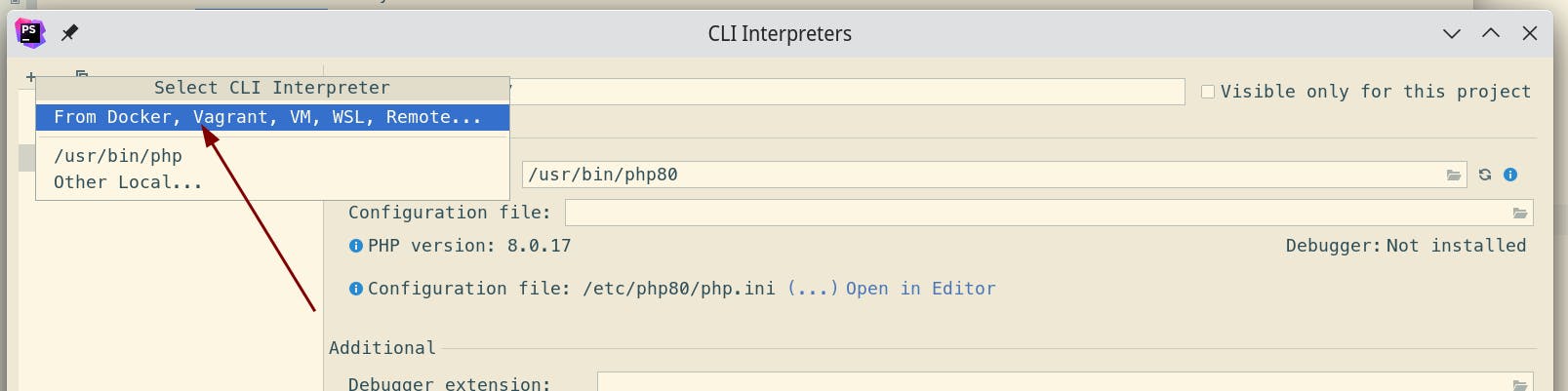 Select From Docker, Vagran, VM, WSL, Remote... as new CLI Interpreter