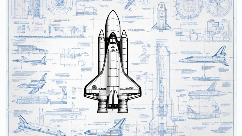 A space ship blueprint representing the Open API Schema