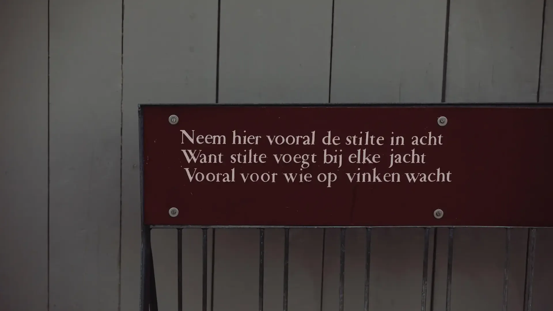 Stilte bordje gedicht Broek in Waterland