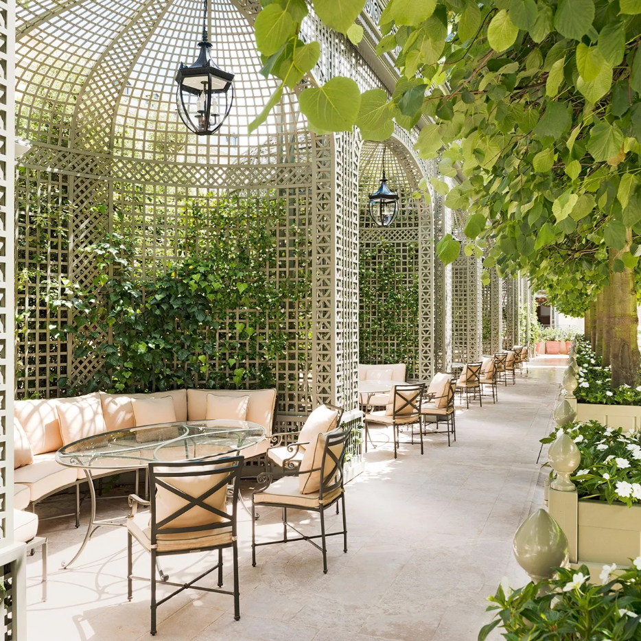 Outdoor garden seating area