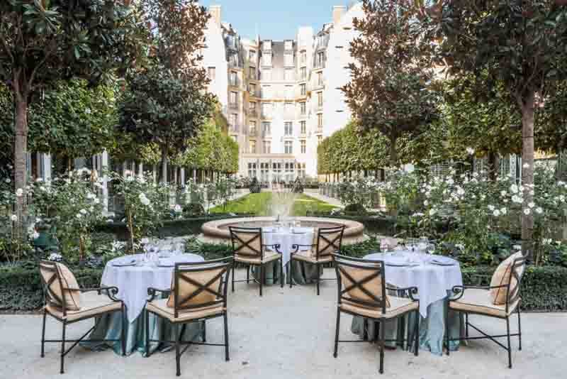 Luxury hotel garden dining