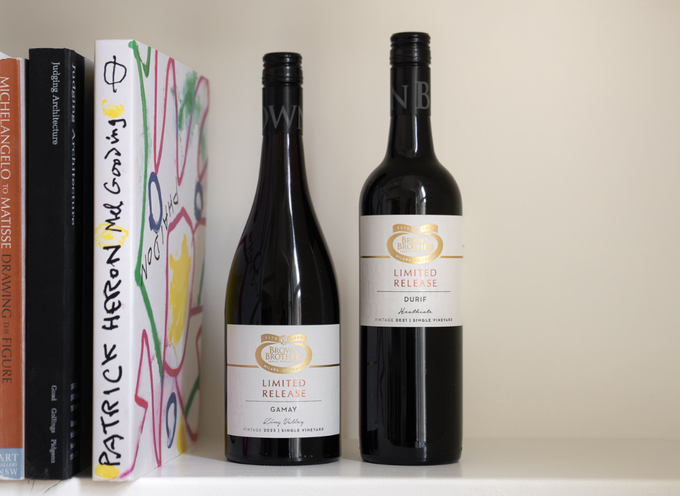Bottles of Brown Brothers limited release wines