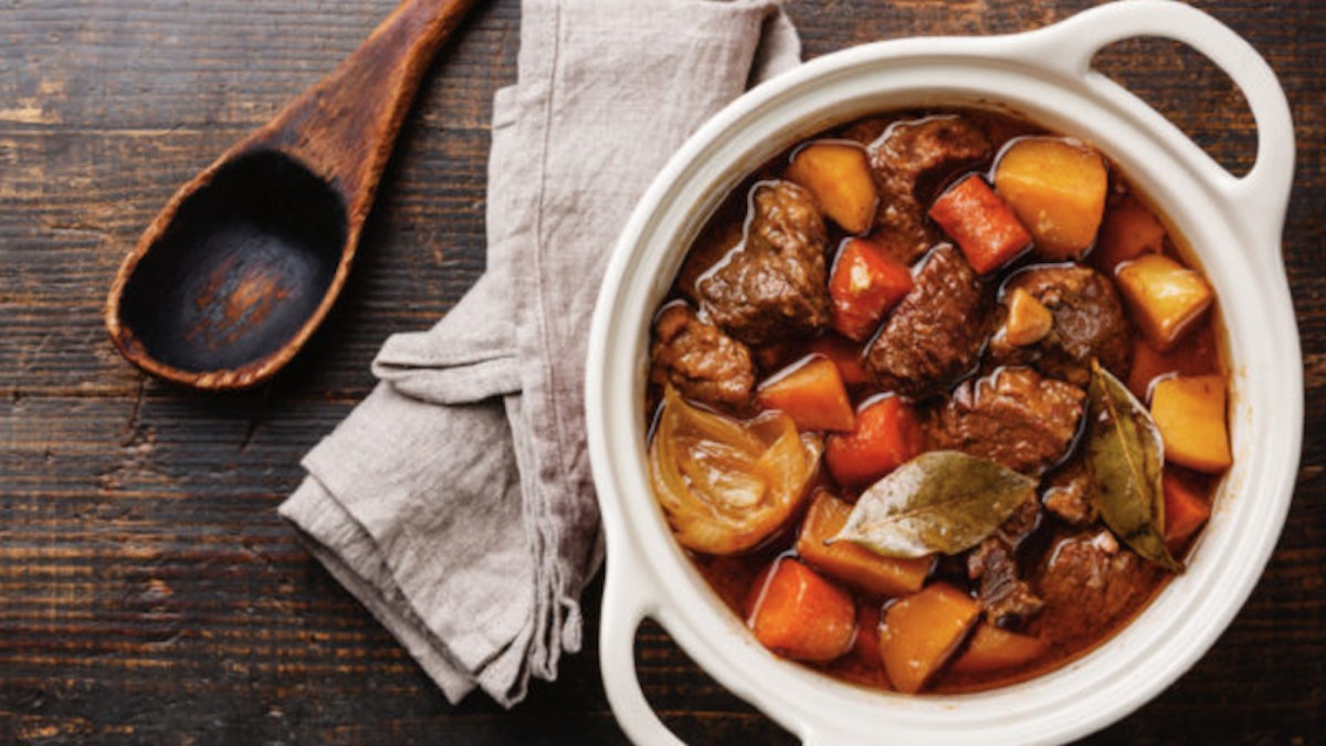 Casserole of braised beef cheeks