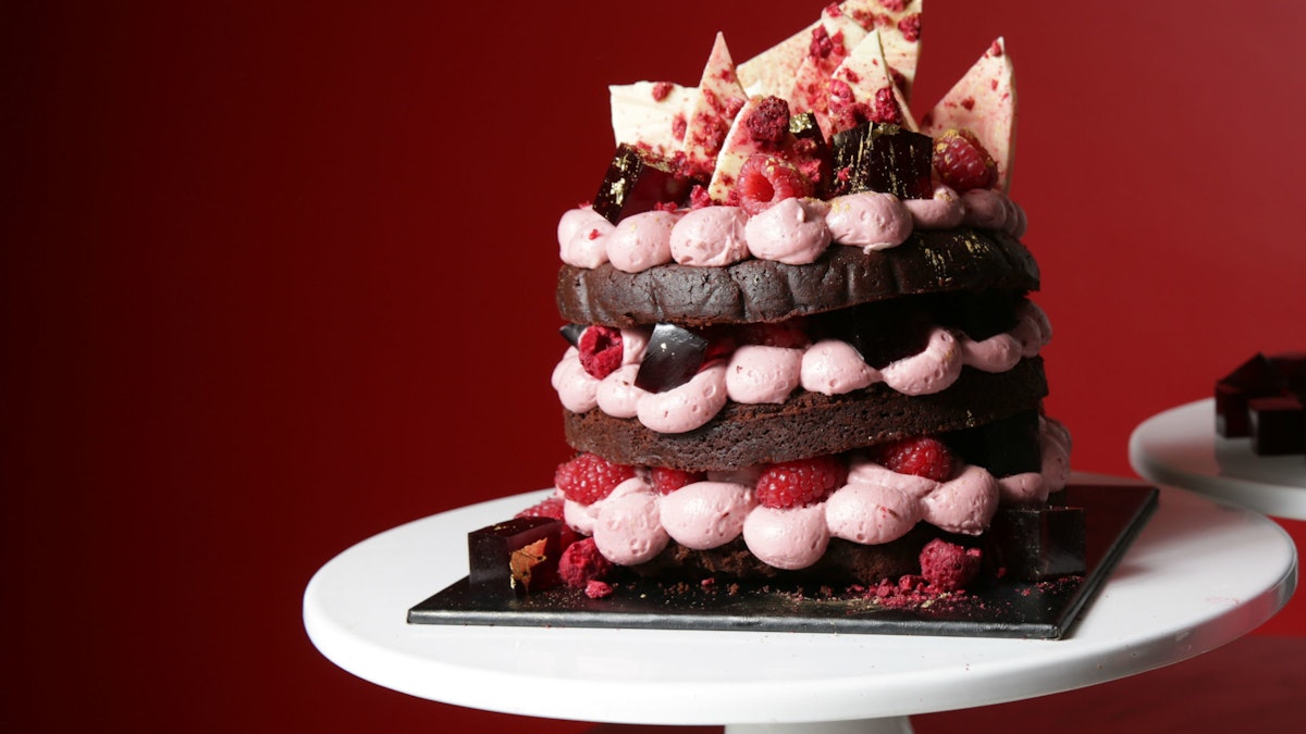 Image of Katherine Sabbath’s Cienna, Chocolate & Raspberry Cream Fudge Cake