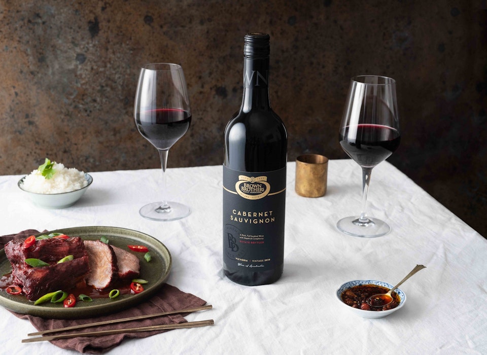 Brown Brothers Estate Cabernet Sauvignon styled with food