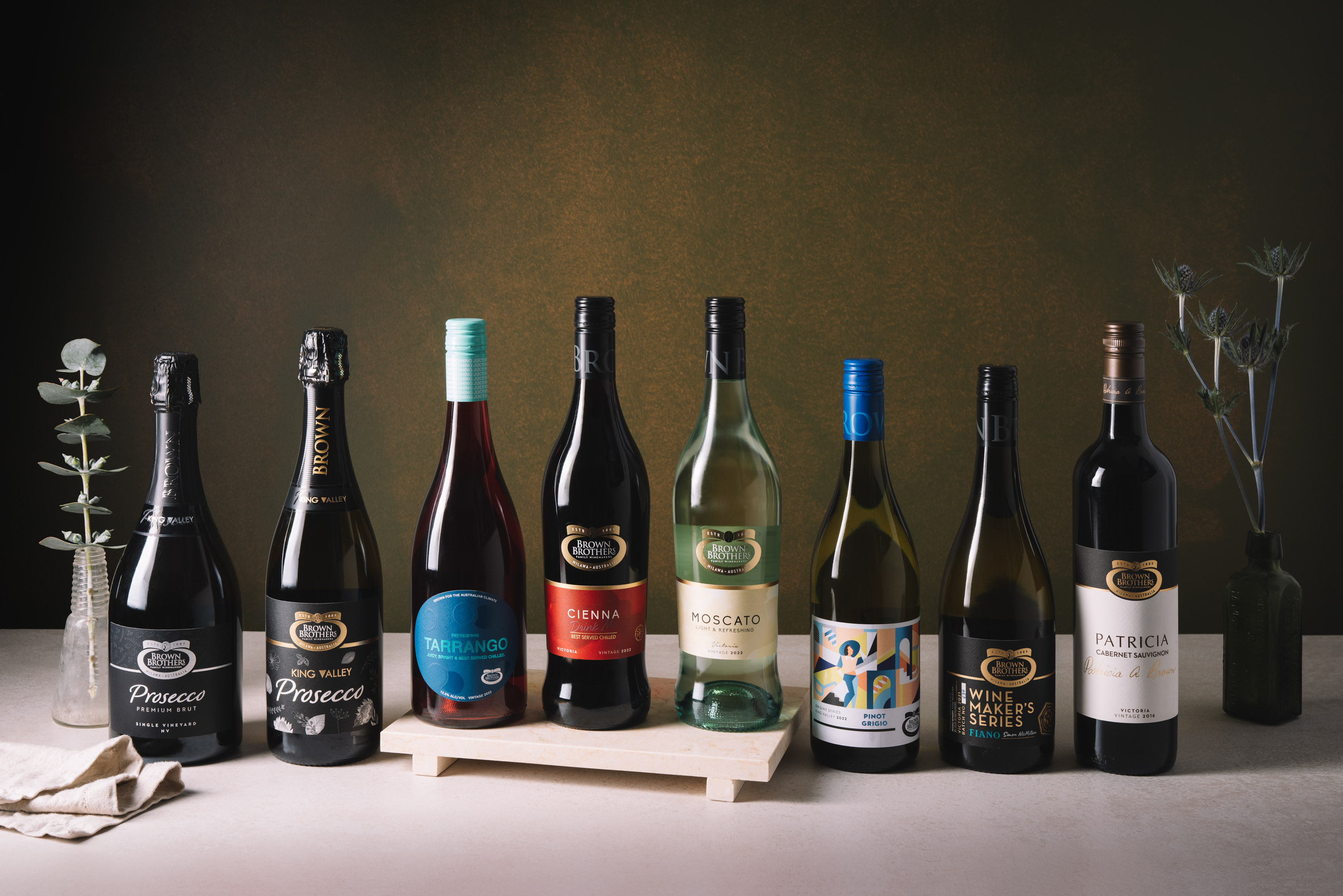Brown Brothers portfolio of wines bottle shot