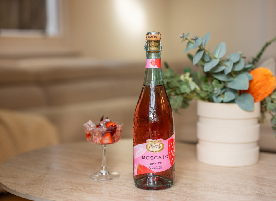 A bottle of Brown Brothers Moscato 