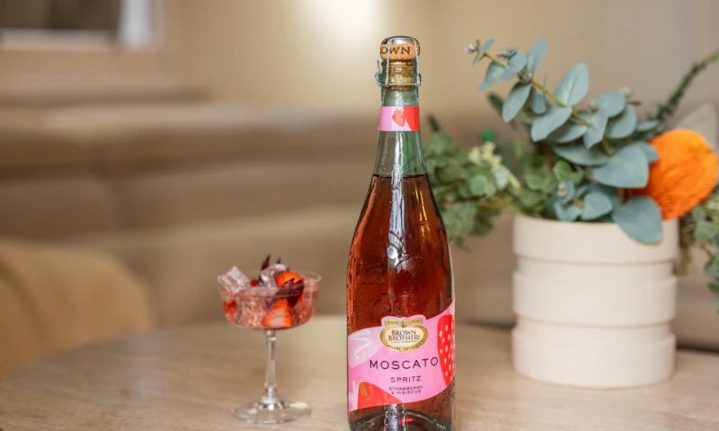 A bottle of Brown Brothers Moscato