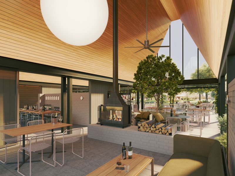 A render of the inside view of the Arbour