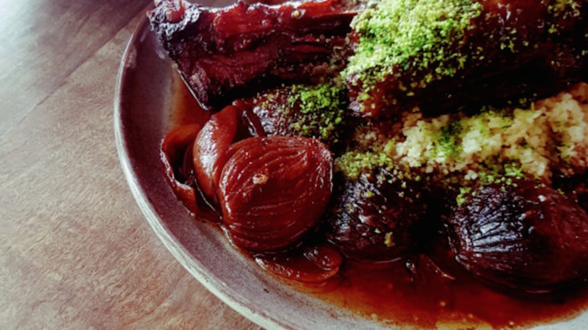 Slow Roasted Lamb Shank with Balsamic and Honey
