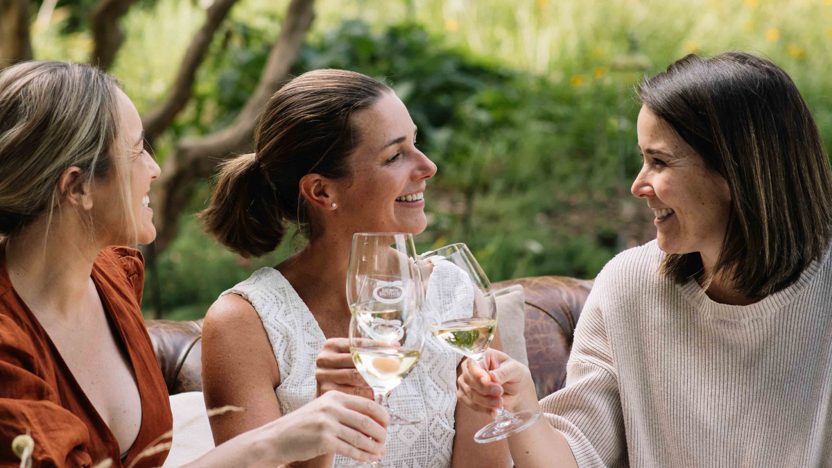 Women enjoying wine at Brown Brothers Restaurant