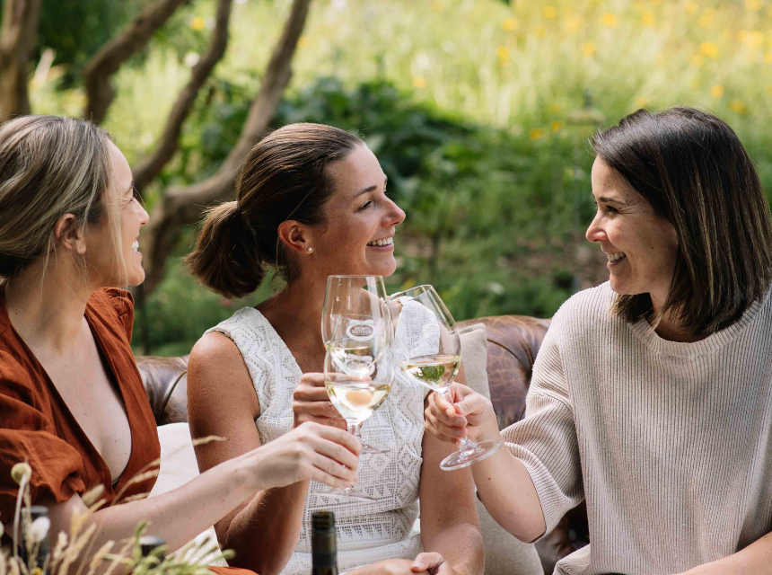 Women enjoying wine at Brown Brothers Restaurant