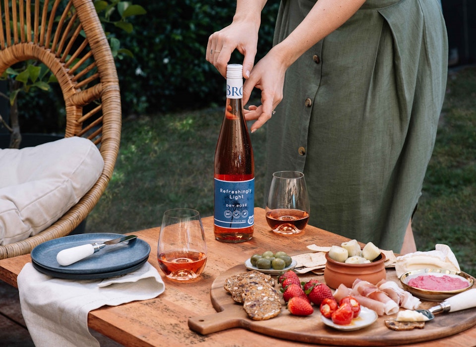 Brown Brothers Refreshingly Light Dry Rosé with a charcuterie platter