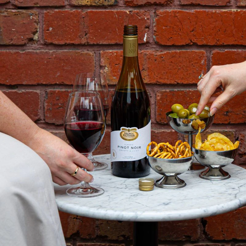 An open bottle of Brown Brothers Pinot Noir