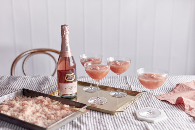 Brown Brothers Sparkling Moscato Rose Granita Cocktails