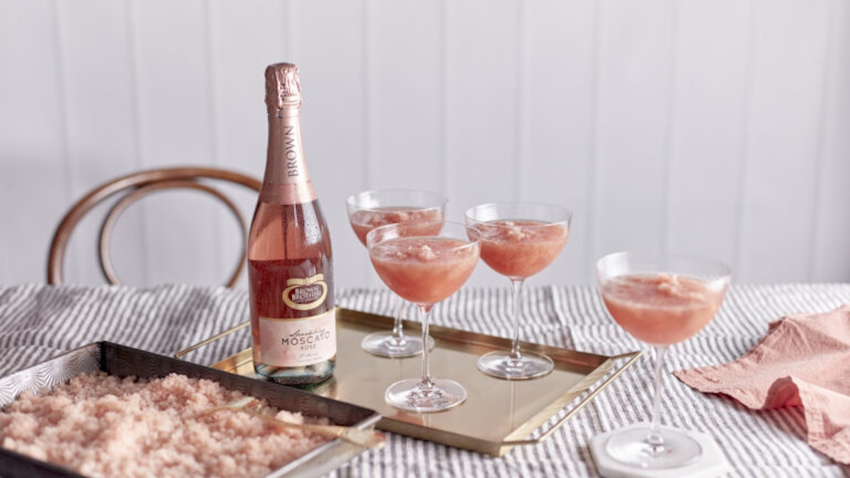 Brown Brothers Sparkling Moscato Rose Granita Cocktails