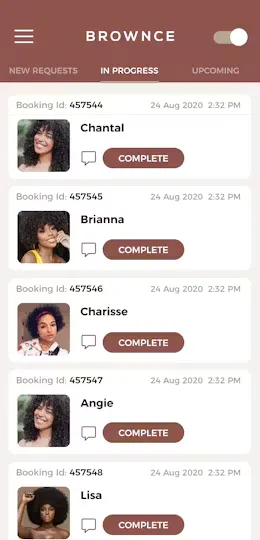 Brownce App Screen
