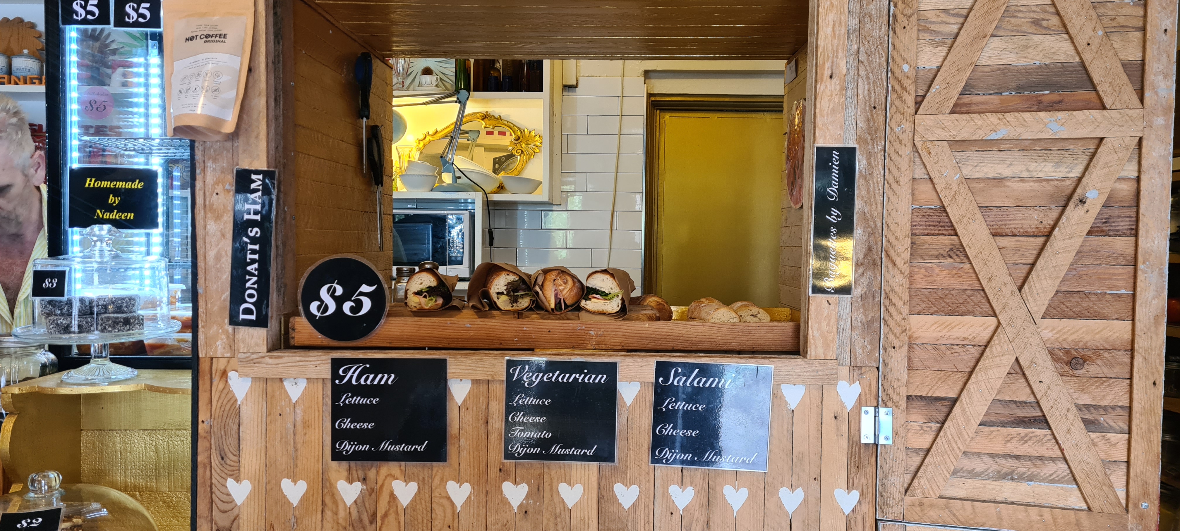 A pile of baguettes with three different types of fillings