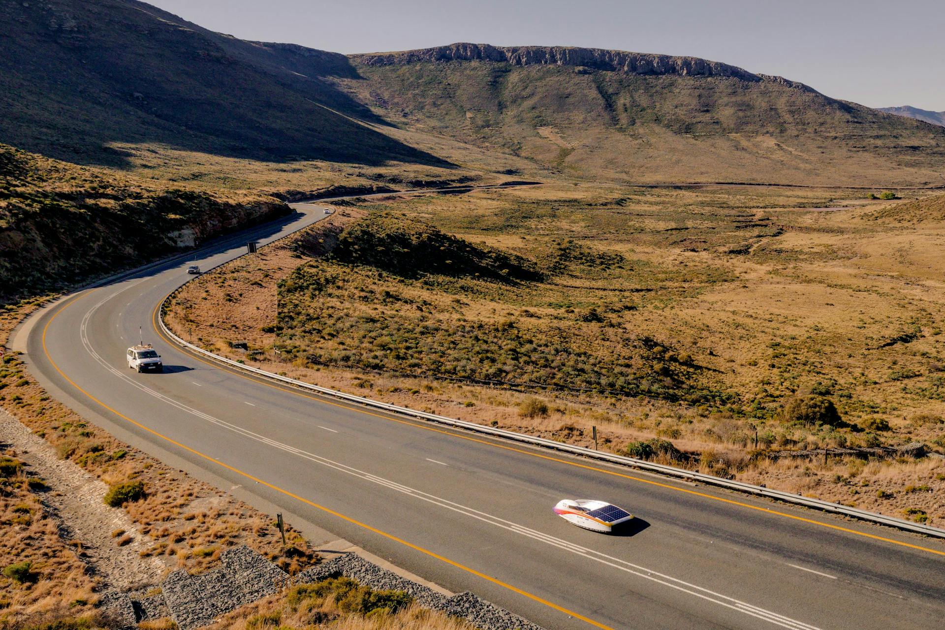 Nuna on the highest mountain of the Sasol Solar Challenge