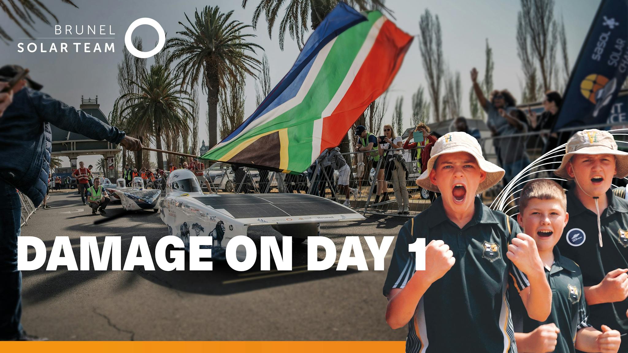 Damage on day 1 - Sasol Solar Challenge