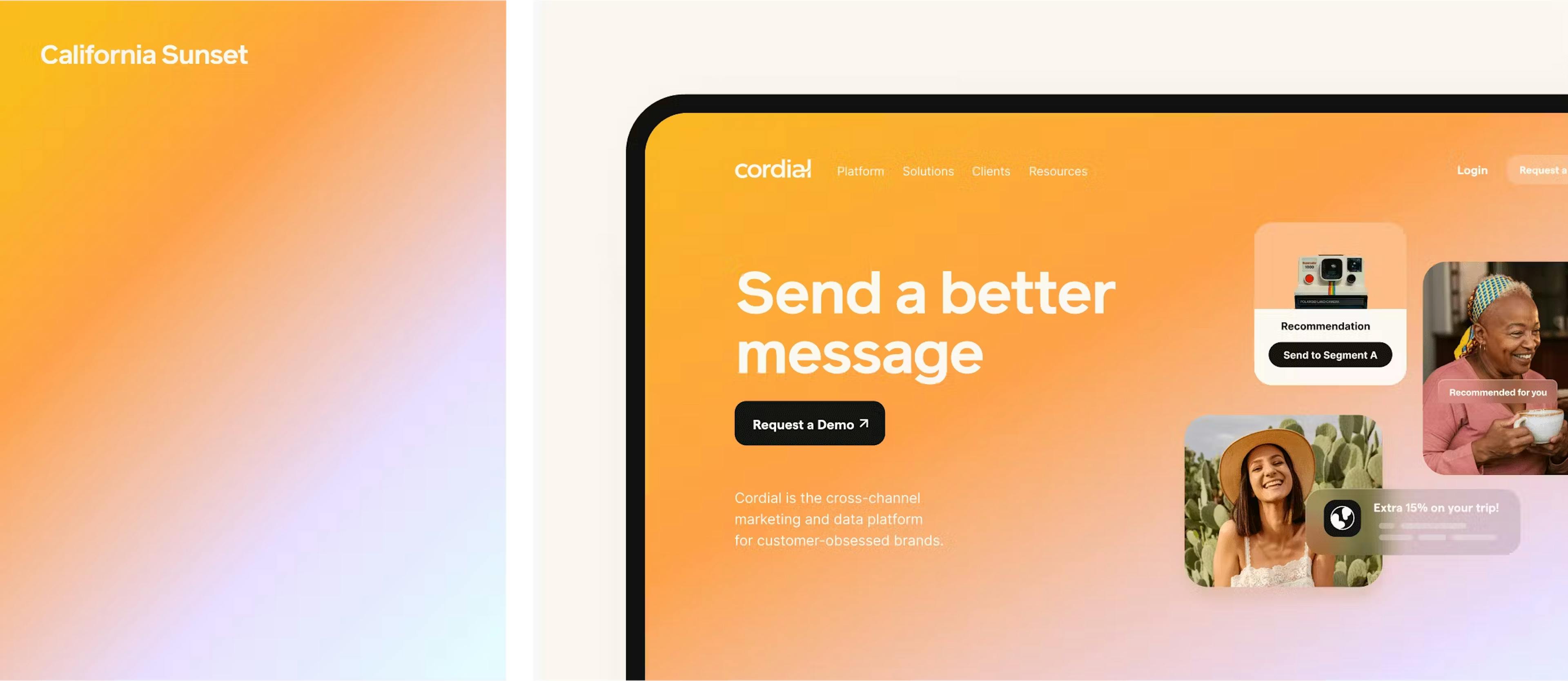 mockup website Cordial