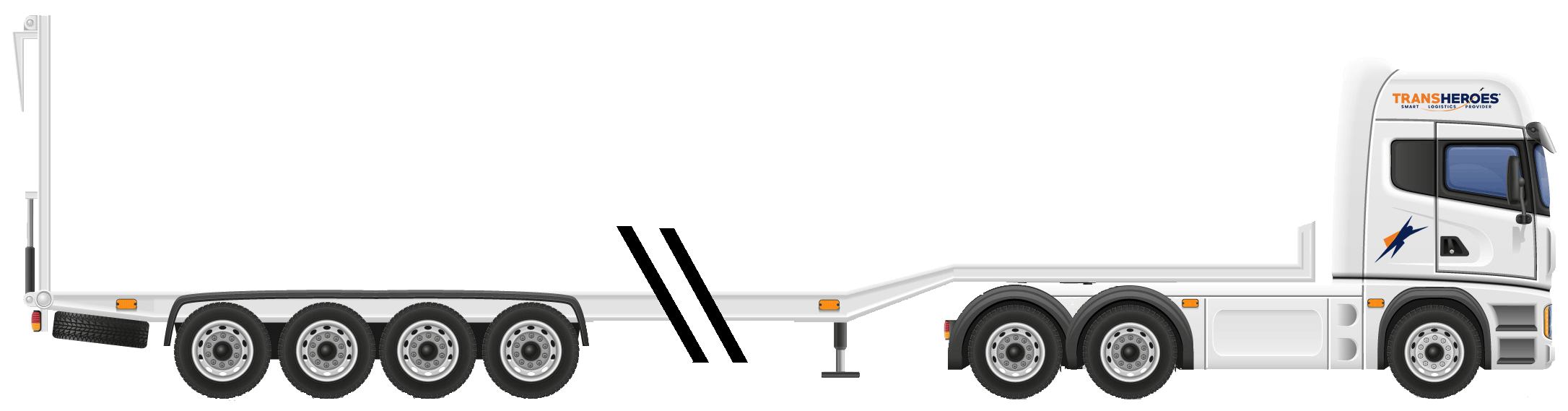Extendable semi-low loader