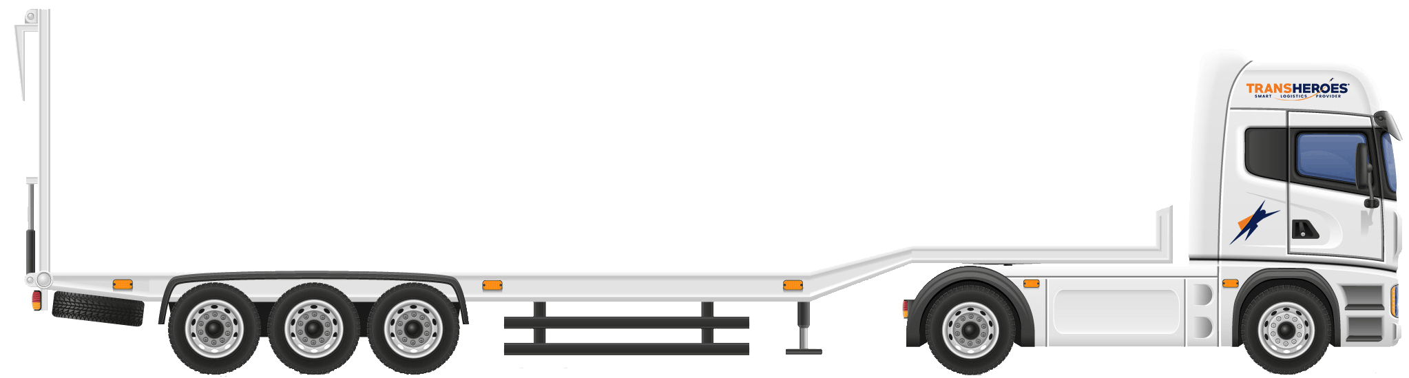 Semi low loader with ramp access