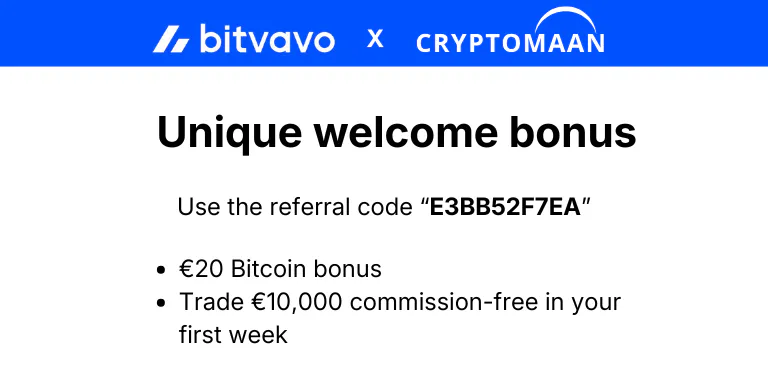 Bitvavo Bonus καλωσορίσματος 20 euro bitcoin referral code E3BB52F7EA
