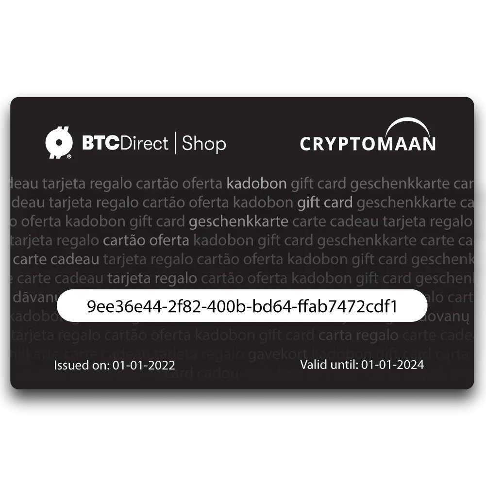 Cadeaubon BTC Direct Shop & Cryptomaan | BTC Direct Shop