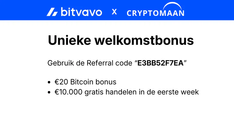 Bitvavo welkomstbonus 20 euro bitcoin referral code E3BB52F7EA