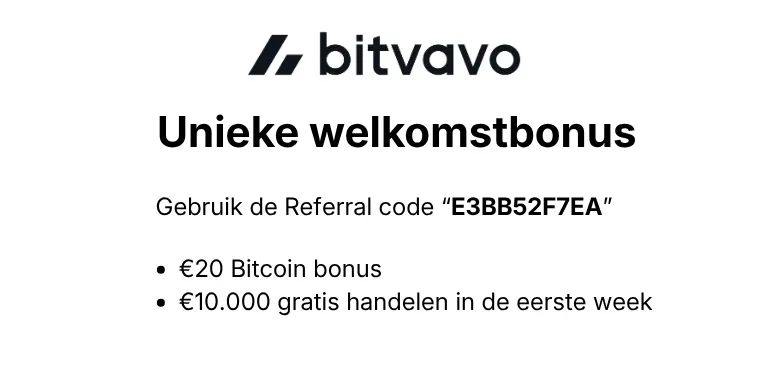 Bitvavo welkomstbonus 20 euro bitcoin referral code E3BB52F7EA