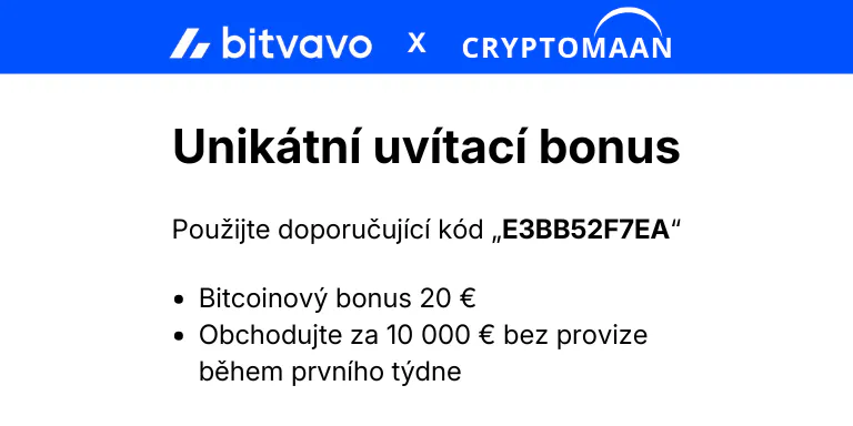 Bitvavo referální kód 2026: E3BB52F7EA - Uvítací bonus €20 v BTC (použijte E3BB52F7EA)