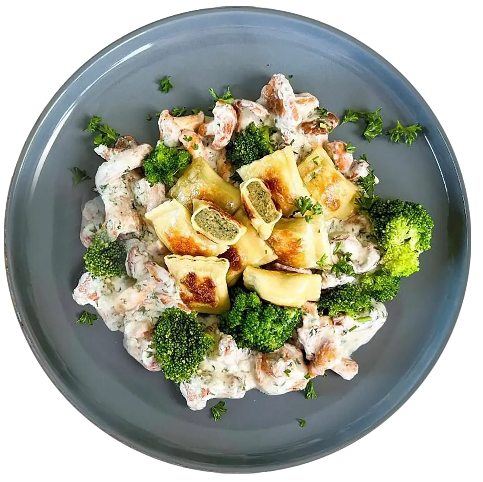 Mini Maultaschen Mit Pfifferlingen Und Kr utersauce mini-maultaschen-mit-pfifferlingen-und-kr-utersauce