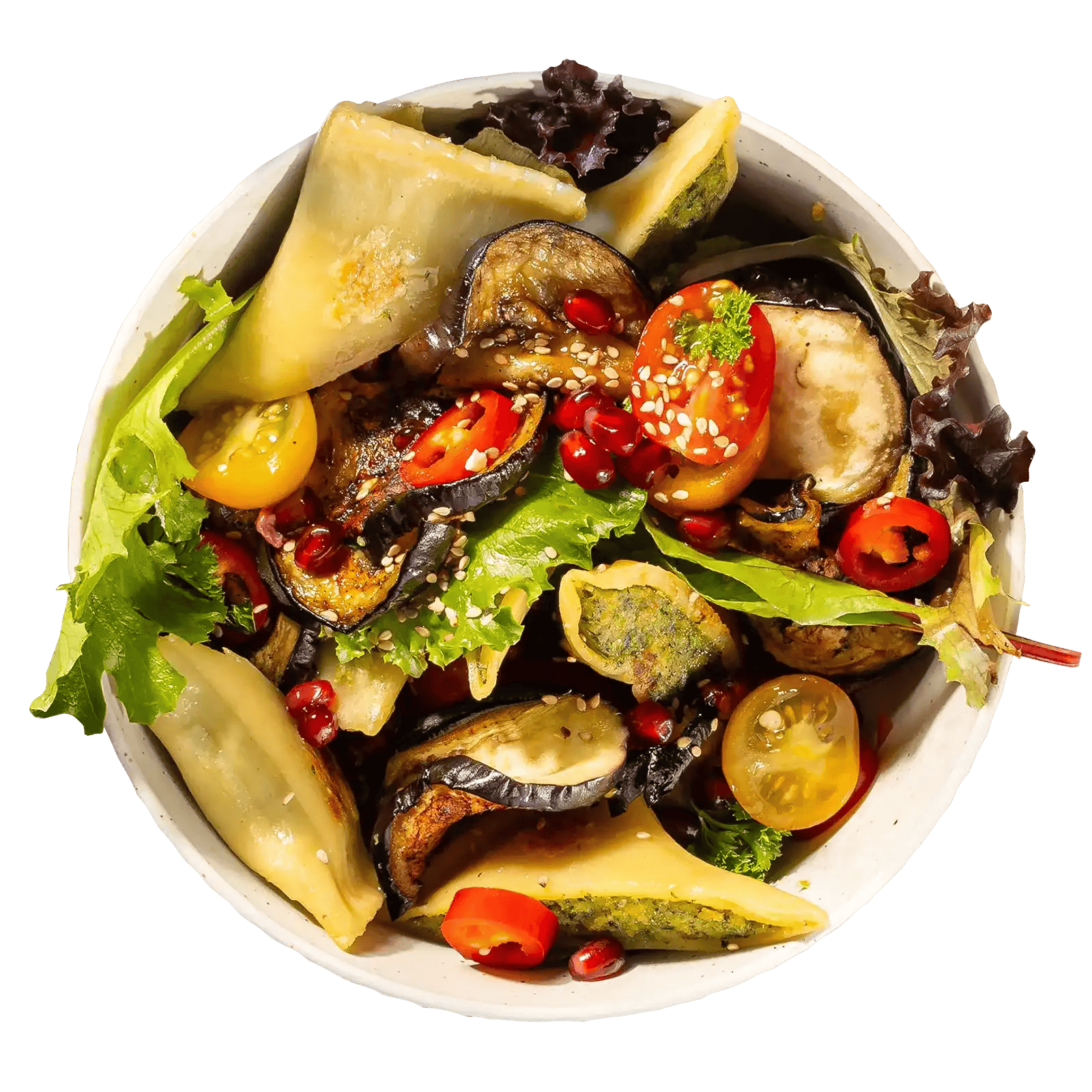 Marinierter Auberginen-Maultaschensalat Marinierter Auberginen-Maultaschensalat