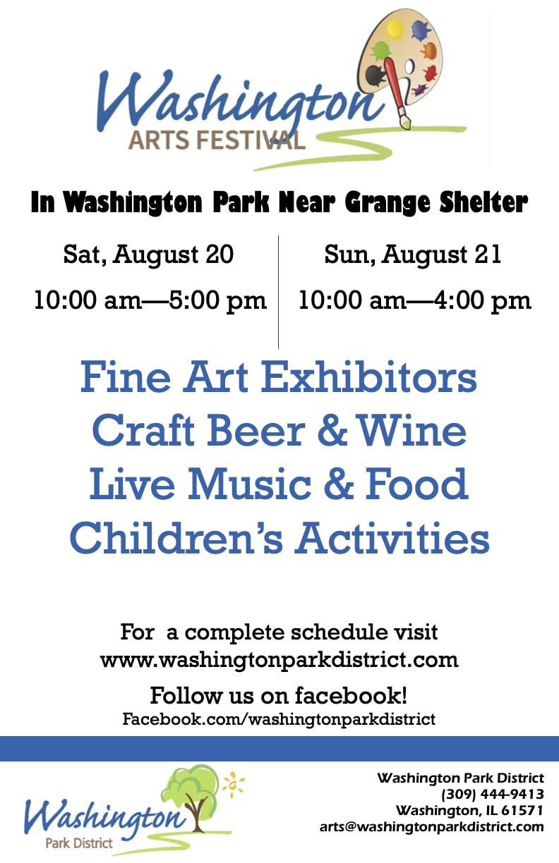 Washington Fine Arts festival Aug 20-21st in Washington Park