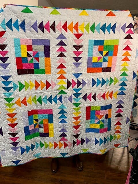 bright multicolor quilt